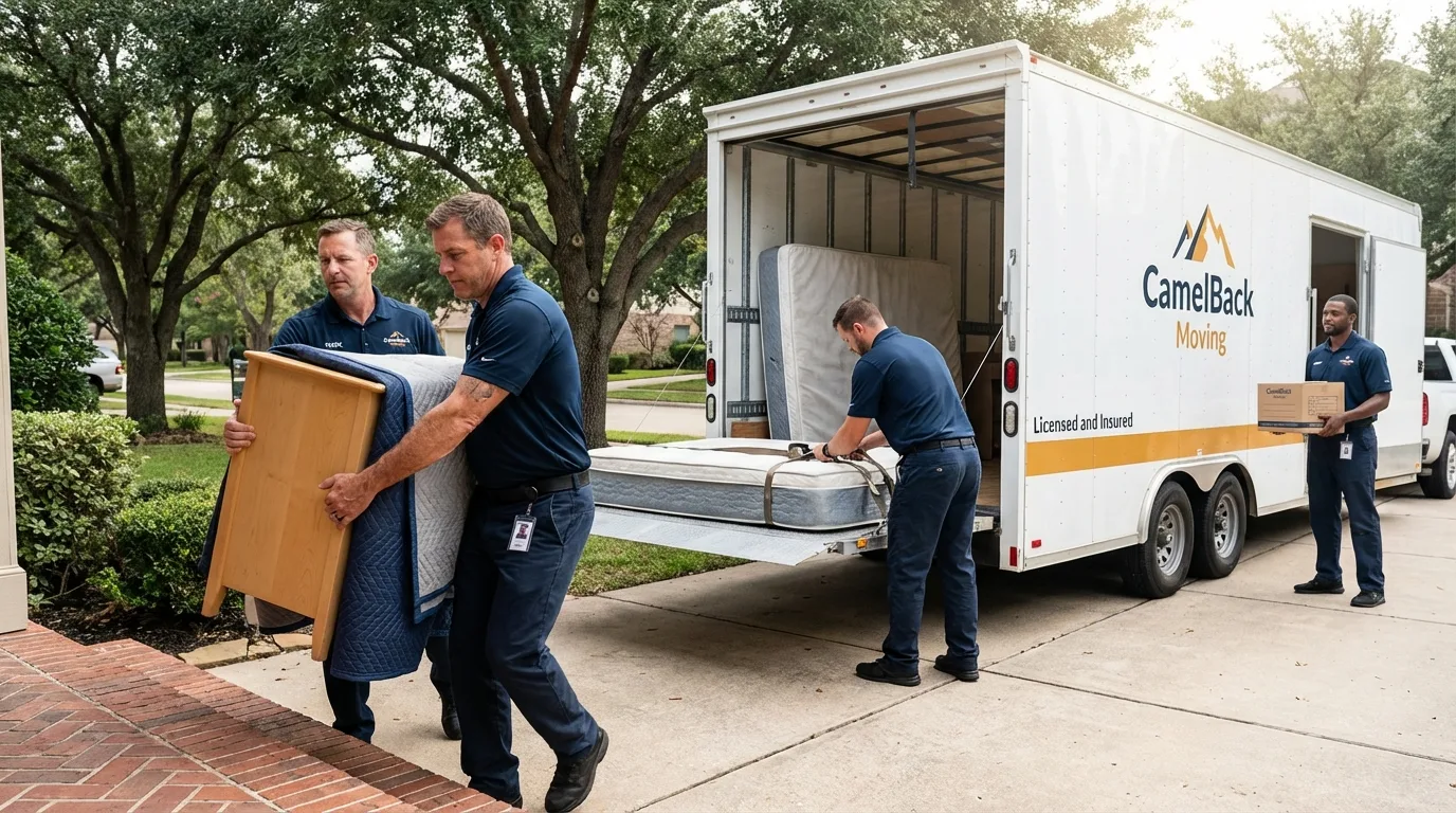 Crew loading residential truck for cross-state move from East Greenbush, NY